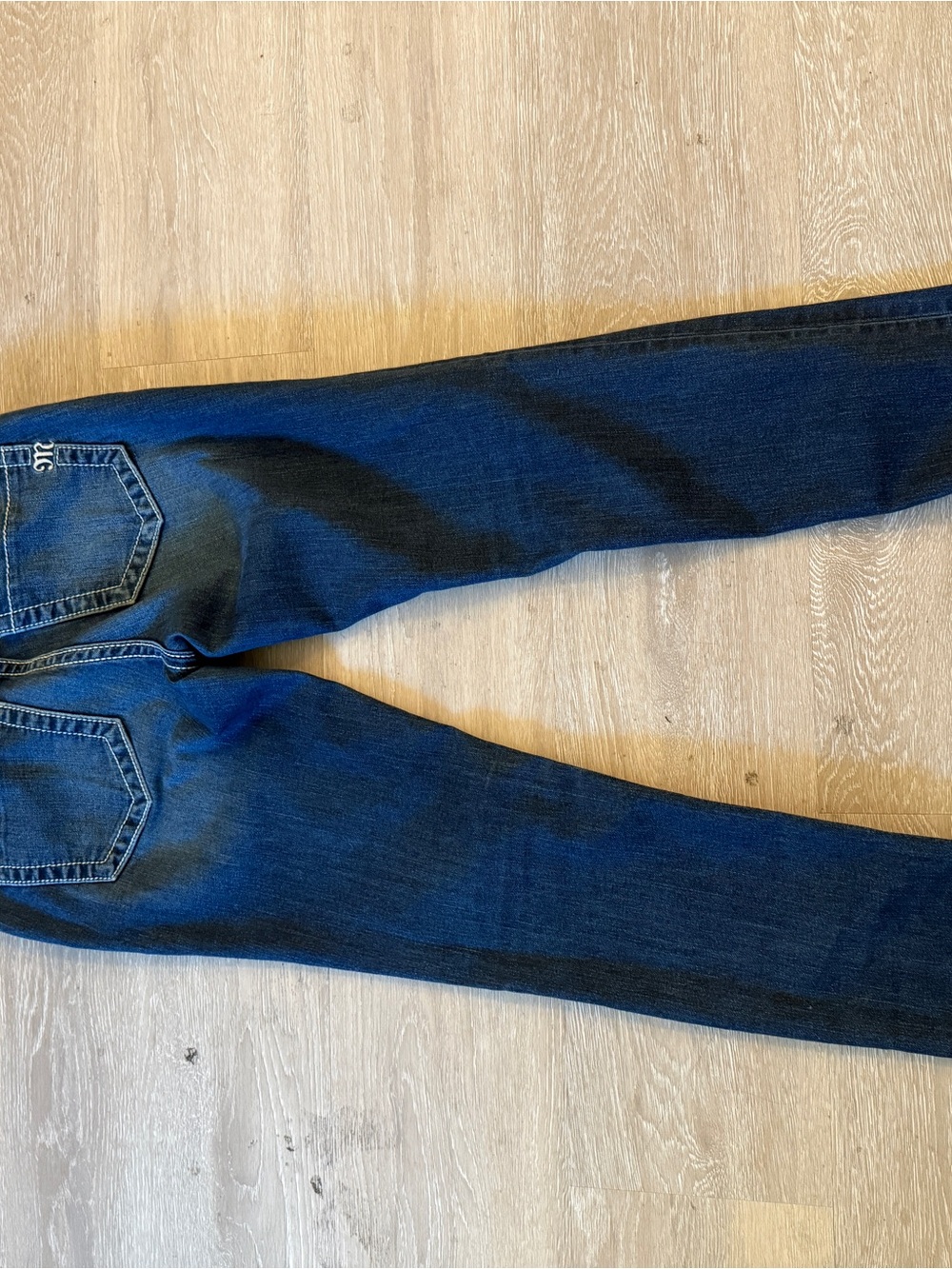 Miss Me Dark Indigo Skinny Jeans with Contrast Stitching - Picture 2 of 4